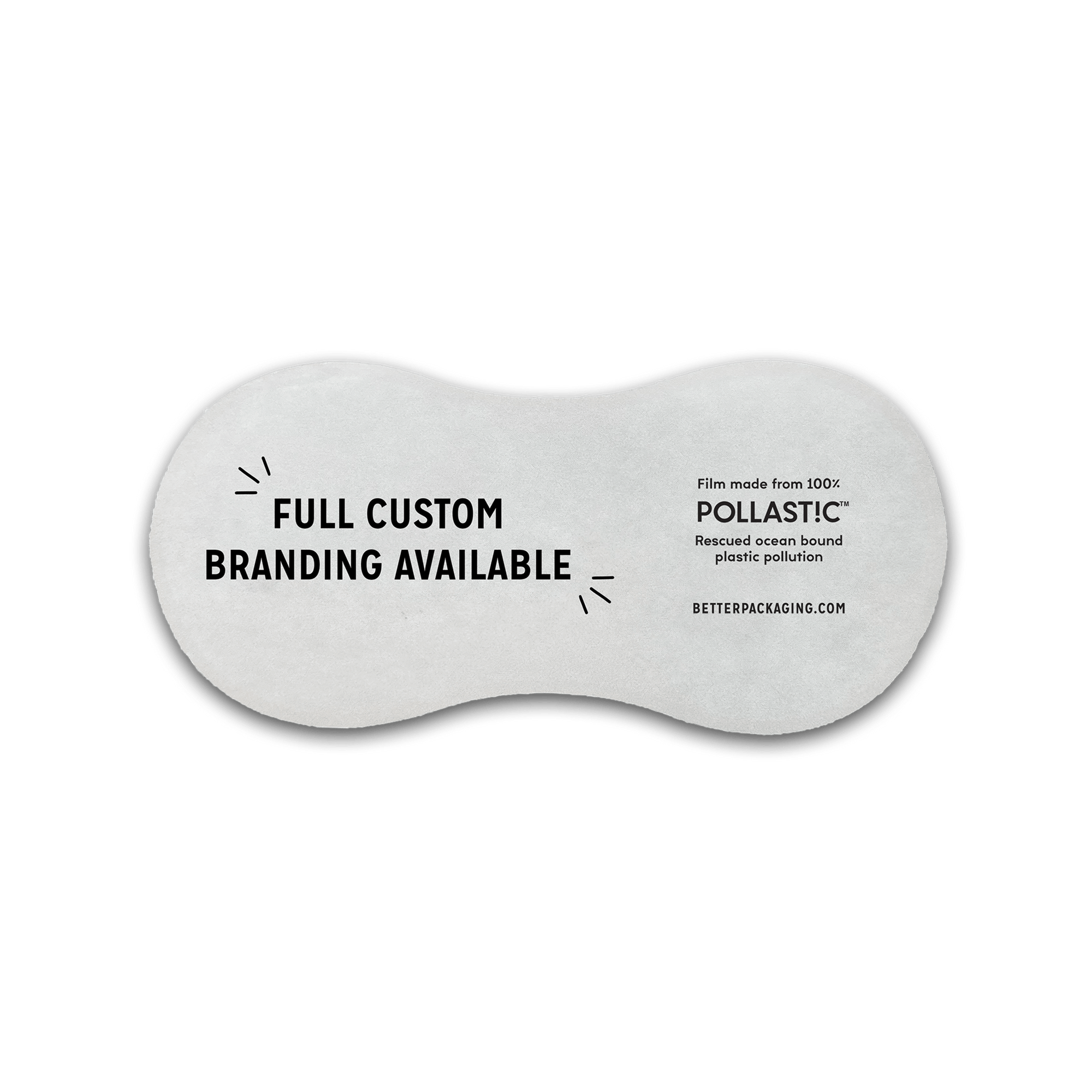 Better Packaging POLLAST!C Hygiene Liner with "Full custom branding available" messaging